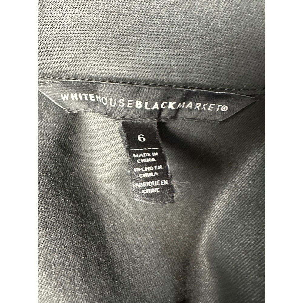 White House Black Market Womens Coated Metallic Denim Jacket Black Size 6 - Picture 4 of 11